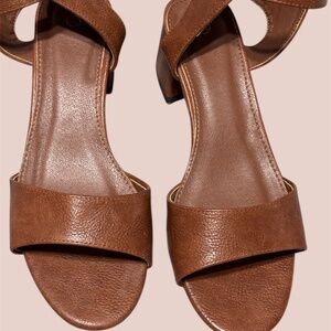Brown Block Heel Sandals – Size 38 (US 7.5–8)